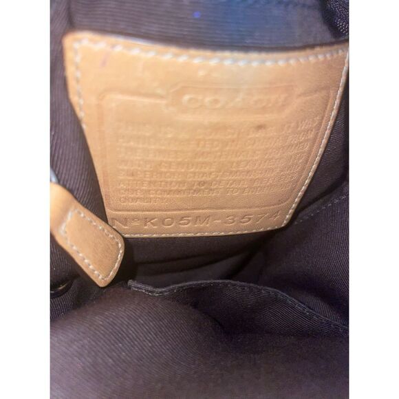 Vintage Coach Signature Print Monogram & Leather Shoulder Bag #3578 GUC Tan - Picture 11 of 13